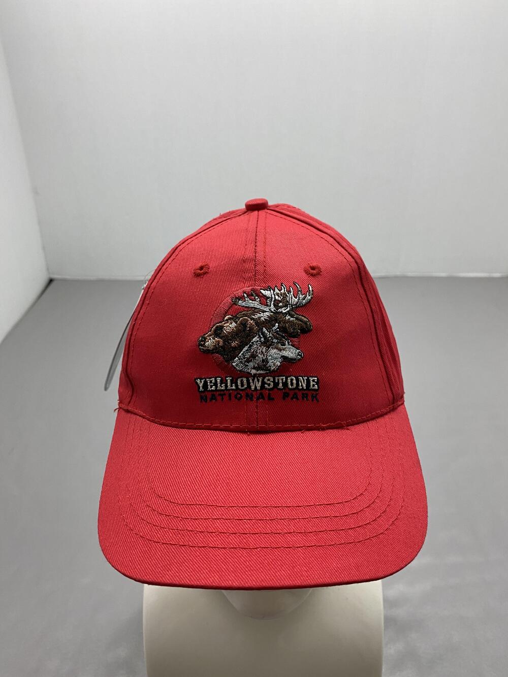 Hat Cap Strap Back One Size Red Polar Graphics USA Embroidered Yellowstone Mens